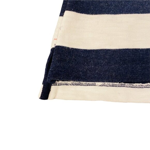 H&M Navy Blue & White Striped Nautical Sweatshirt Elbow Patches Crest Sz S - Picture 15 of 15